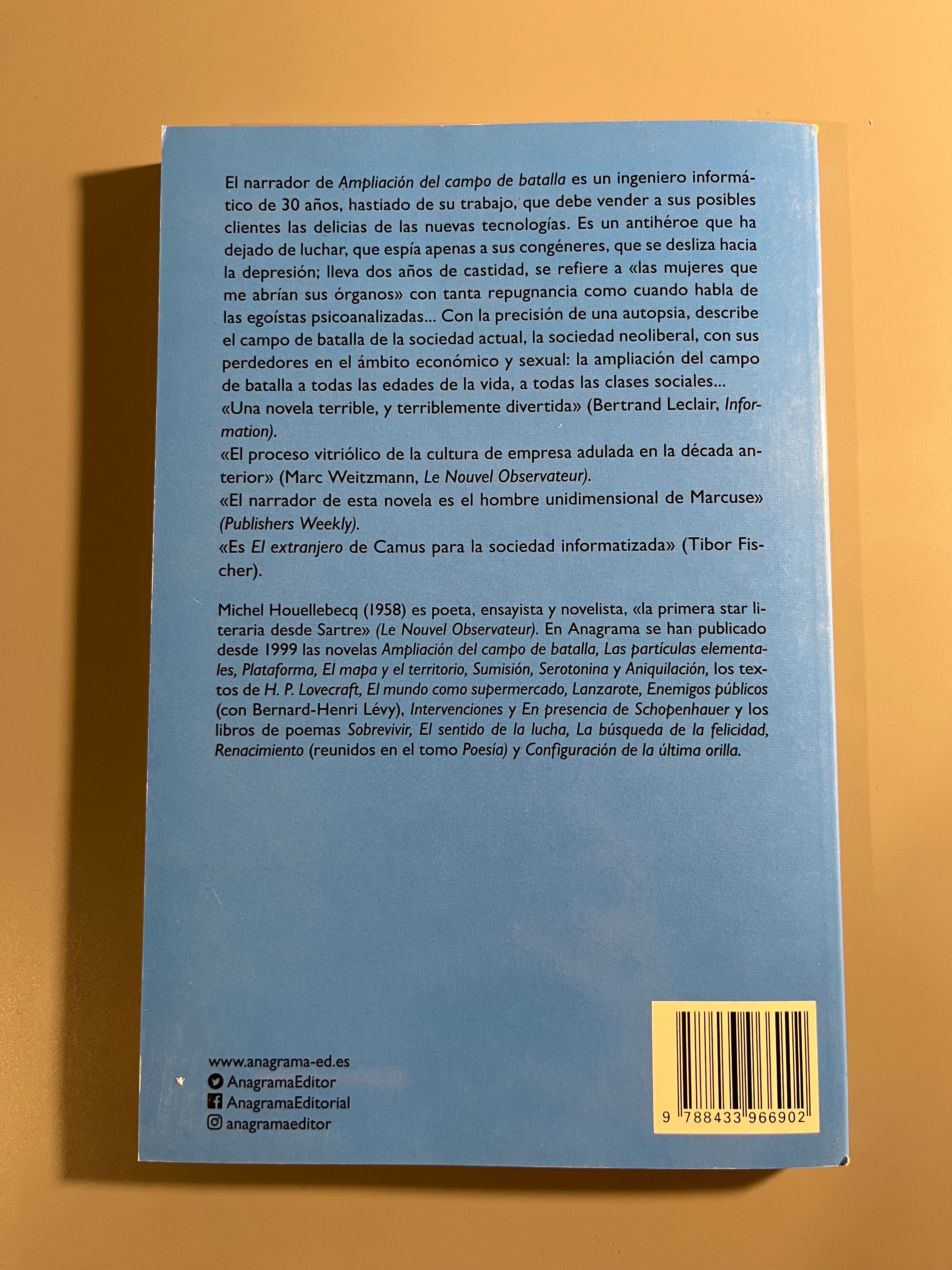 Ampliación del campo de batalla - Michel Houellebecq (Anagrama)