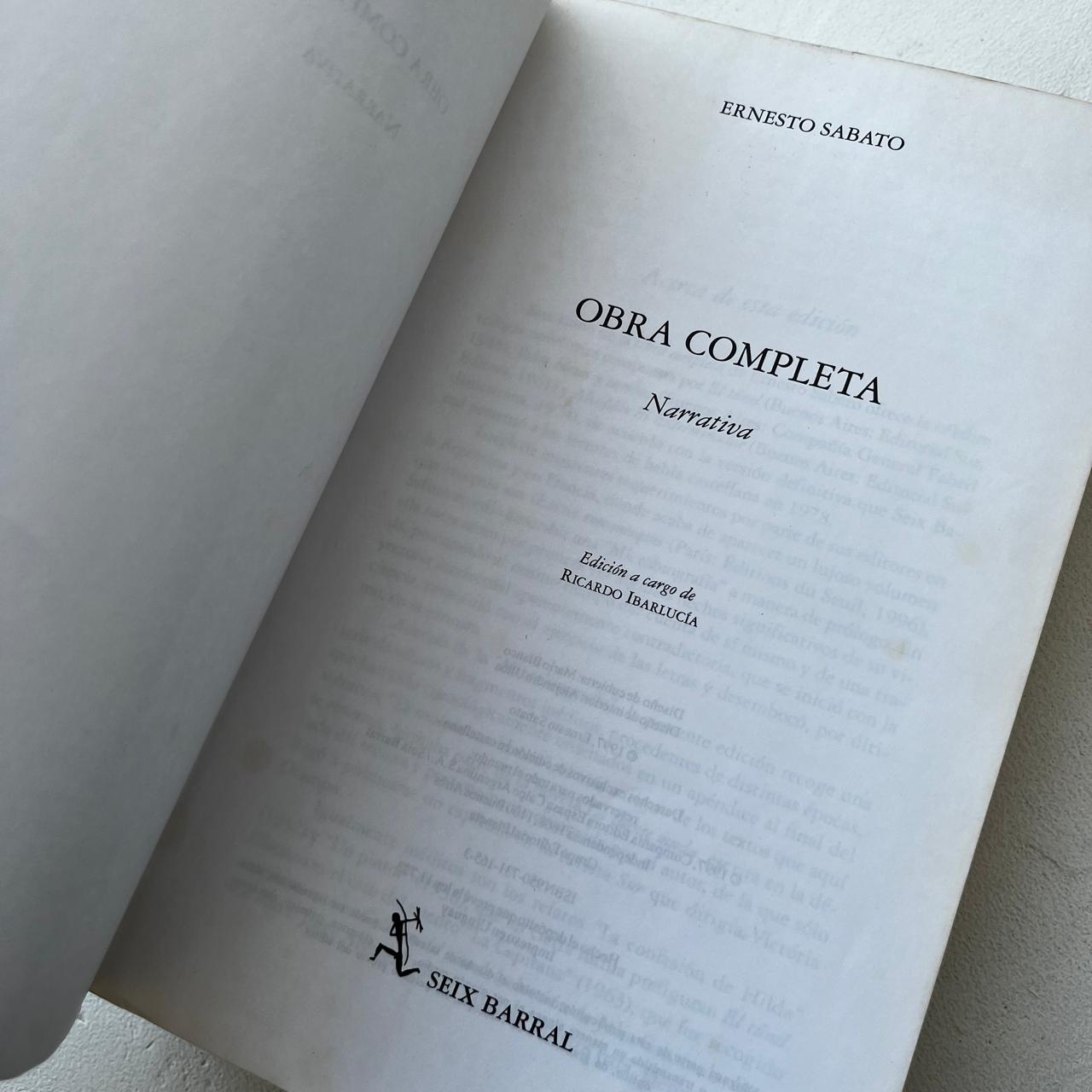 Ernesto Sábato: Obra Completa - Ernesto Sábato - Seix Barral - Tapa Dura - Libro Usado
