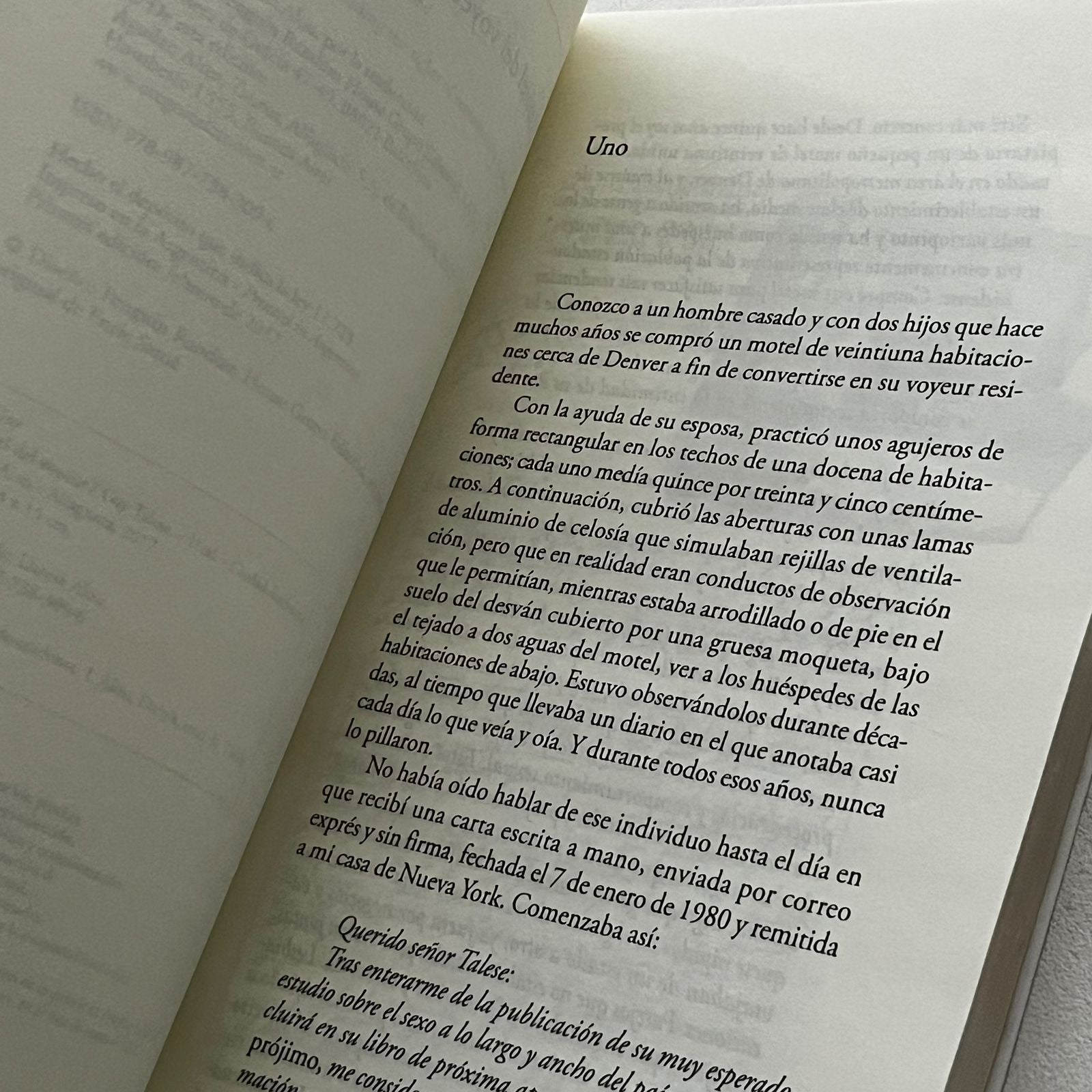 El motel del voyeur - Gay Talese - Alfaguara - Libro Usado