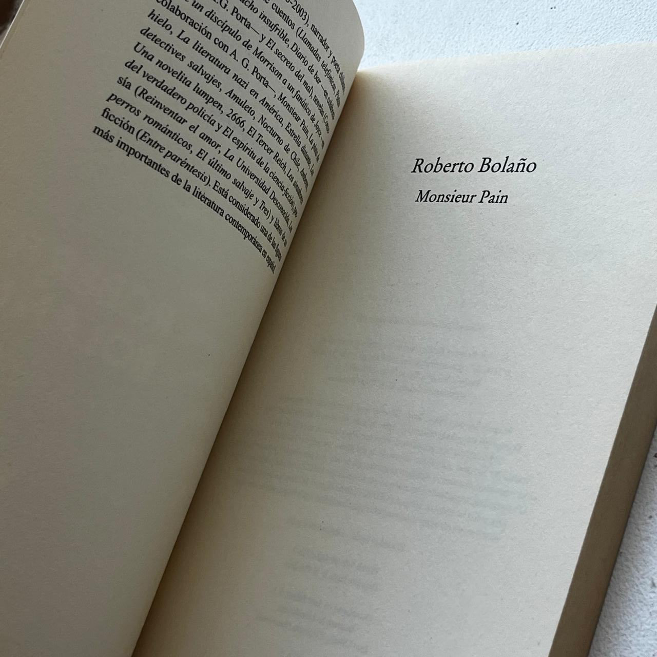 Monsieur Pain - Roberto Bolaño - Debolsillo - Libro Usado
