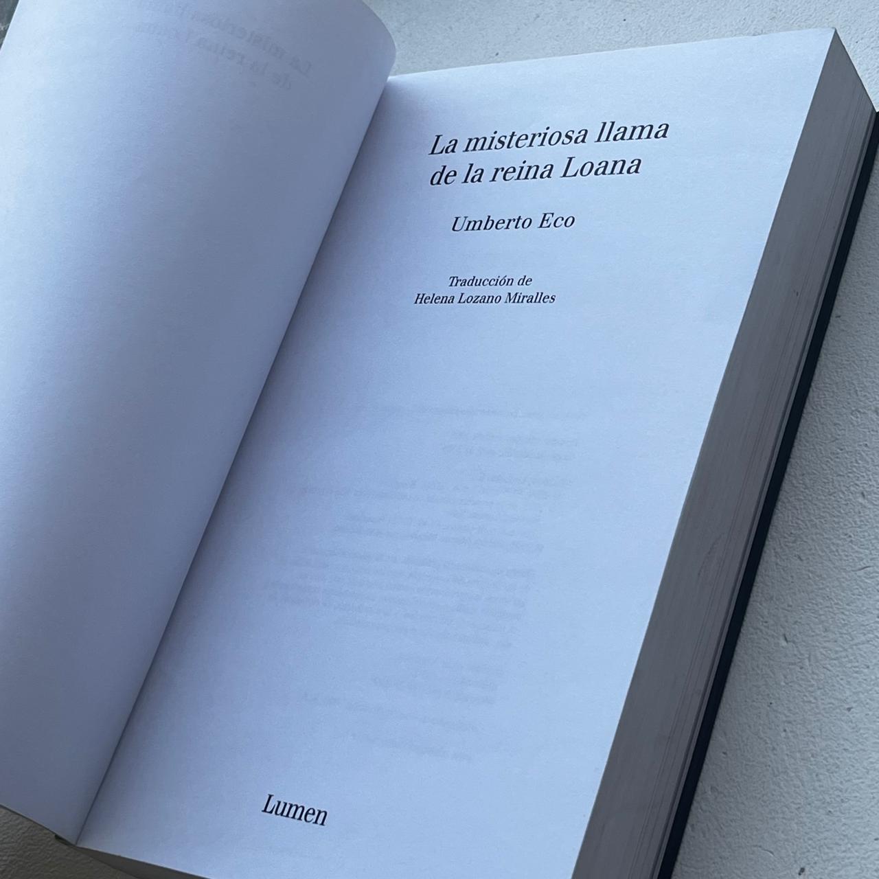La misteriosa llama de la reina Loana - Umberto Eco - Lumen - Libro Usado