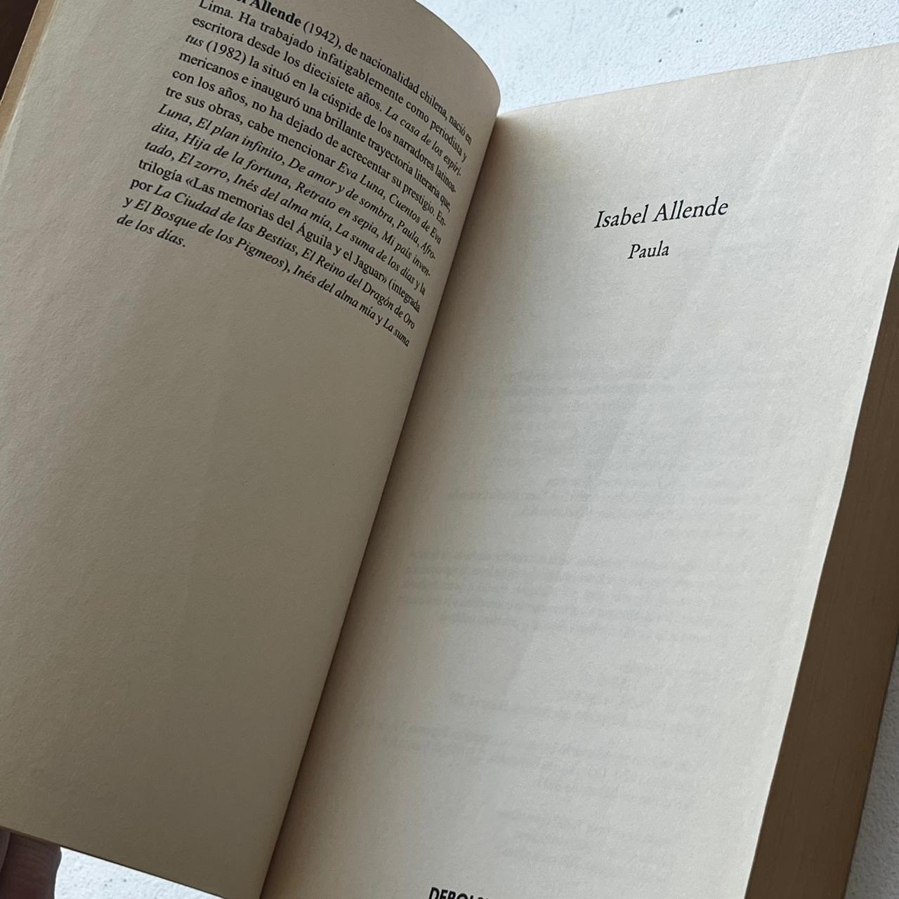 Paula - Isabel Allende - Edición Debolsillo - Tapa Blanda - Libro Usado
