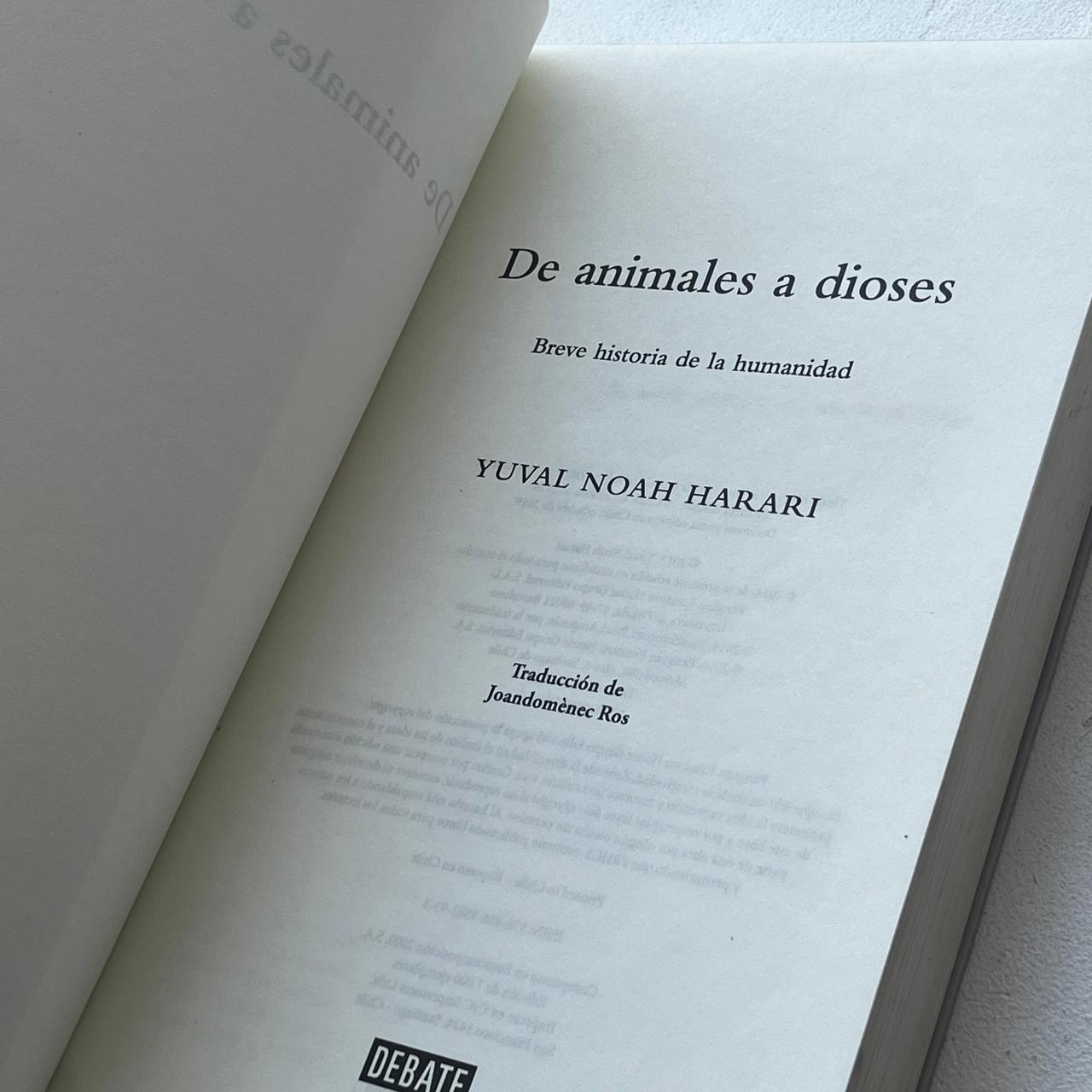 De animales a dioses (Sapiens) - Yuval Noah Harari - Debate - Libro Usado