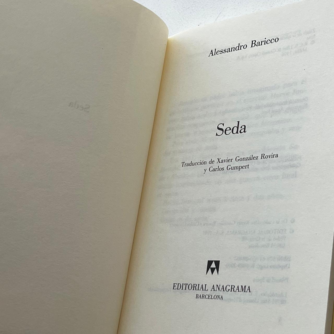 Seda - Alessandro Baricco - Anagrama - Tapa Blanda - Libro Usado