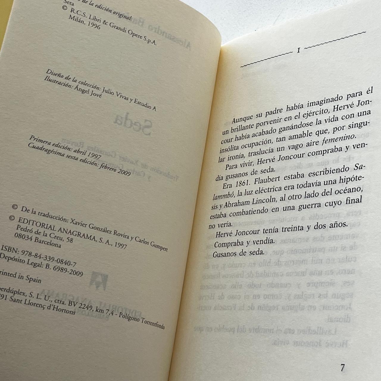 Seda - Alessandro Baricco - Anagrama - Tapa Blanda - Libro Usado