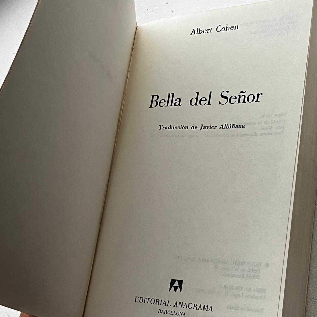 Bella del Señor – Albert Cohen - Anagrama - Compactos - Libro Usado