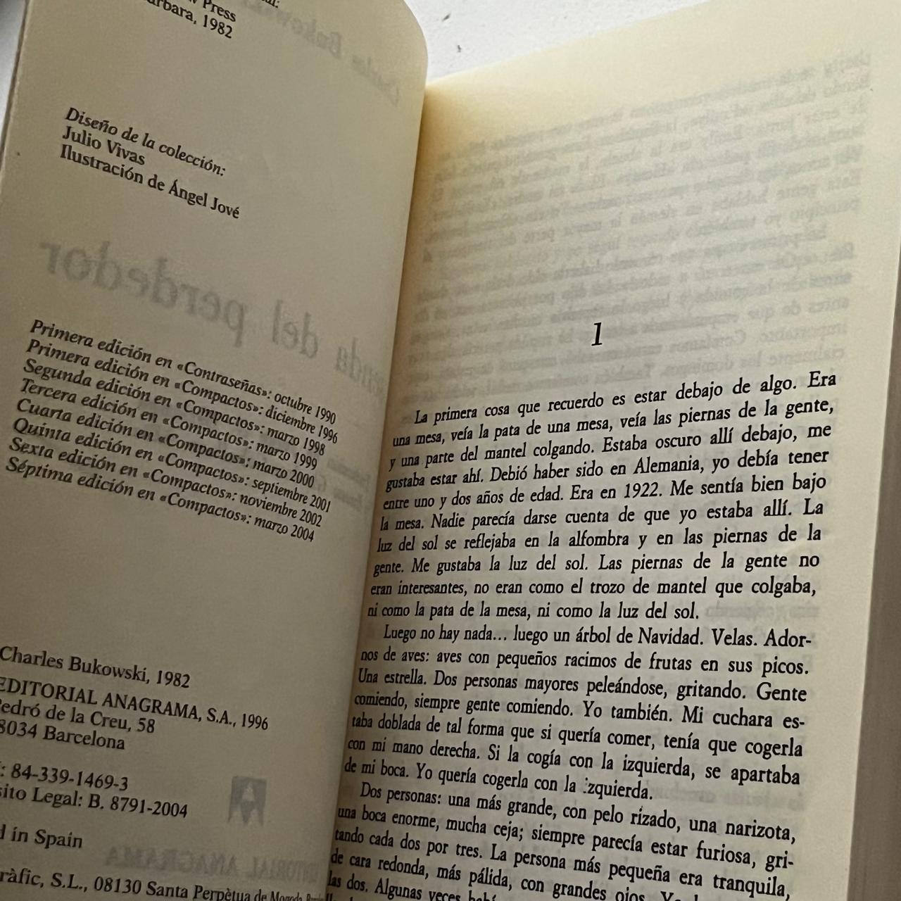 La senda del perdedor - Charles Bukowski - Anagrama - Tapa Blanda - Libro Usado