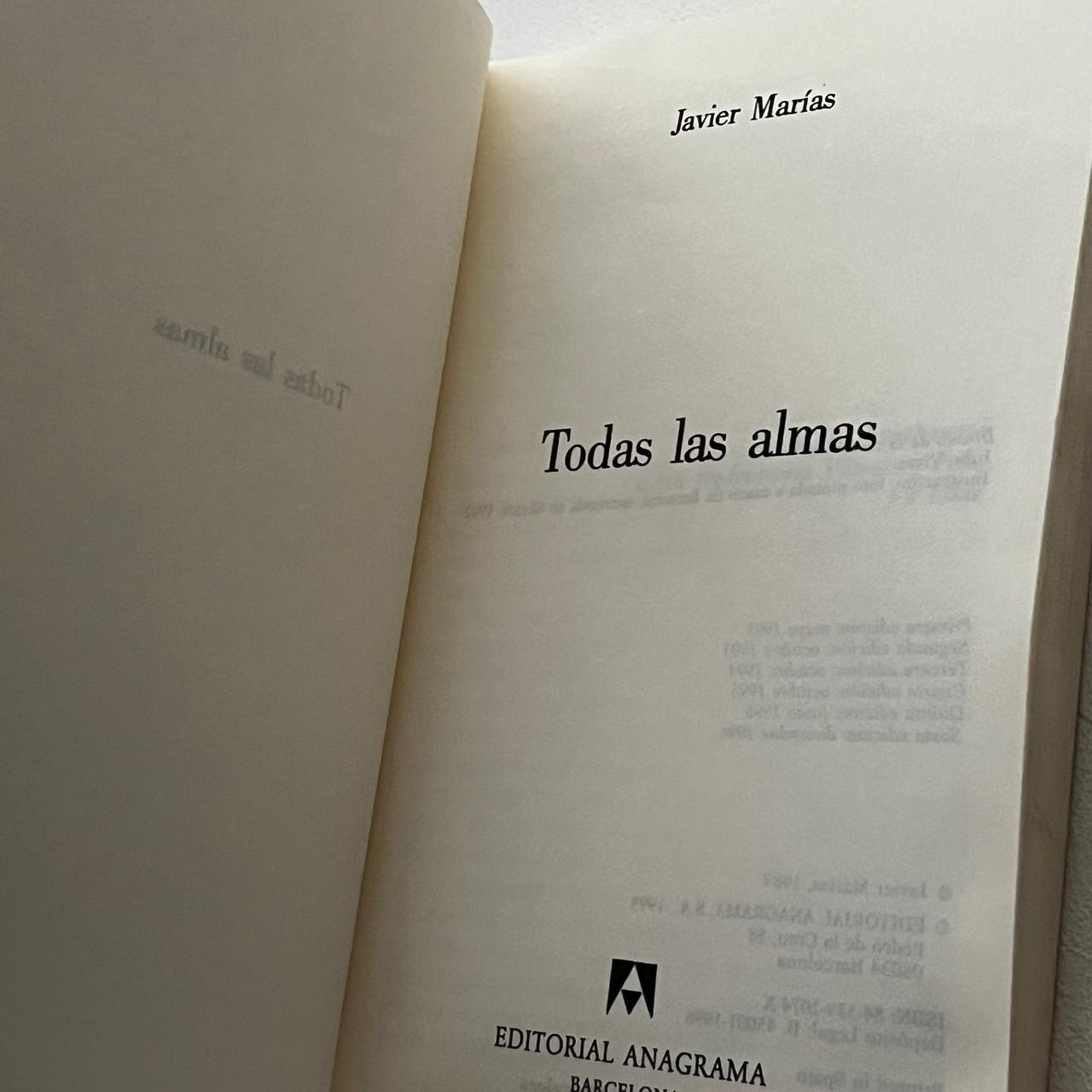 Todas las almas - Javier Marías - Anagrama - Libro Usado