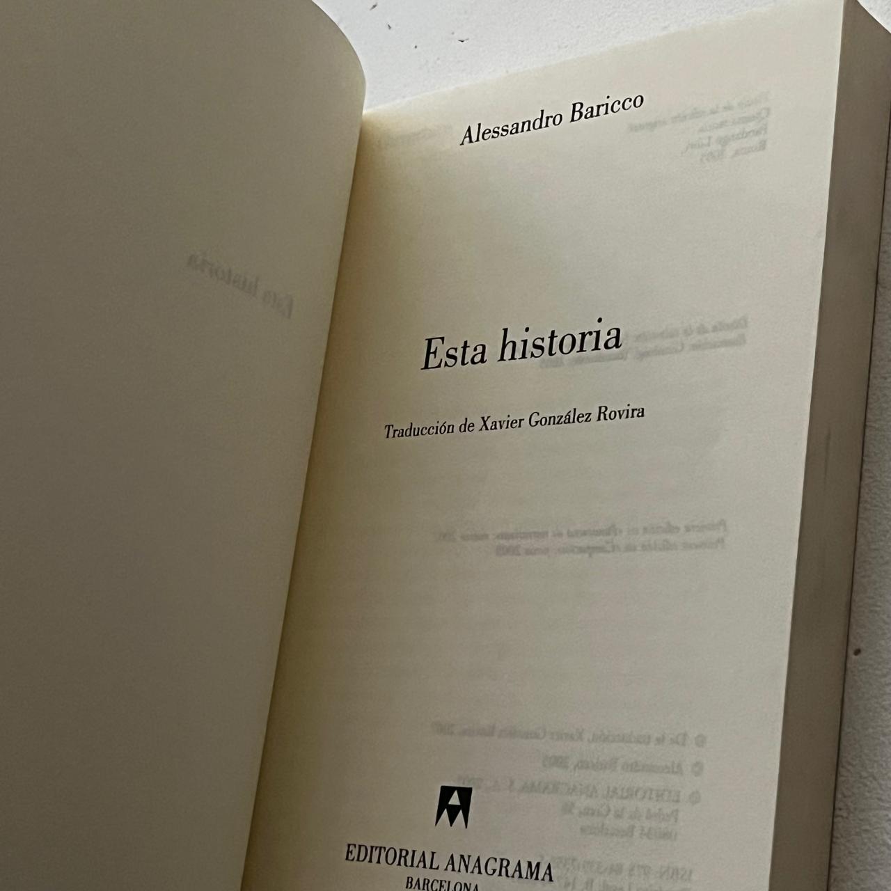 Esta Historia - Alessandro Baricco - Anagrama Compactos - Libro Usado