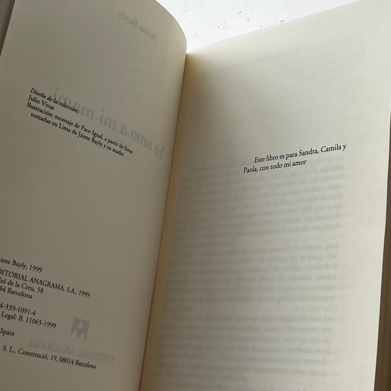 Yo amo a mi mami – Jaime Bayly - Anagrama - Primera Edición - Libro Usado