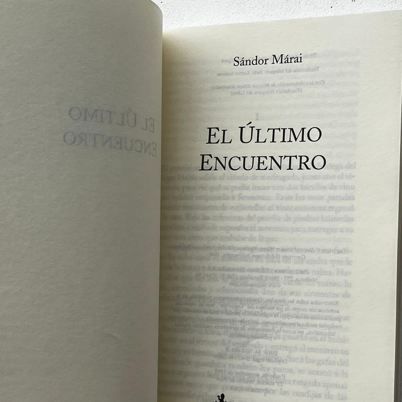 El último encuentro – Sándor Márai - Ed. Salamandra - Libro Usado