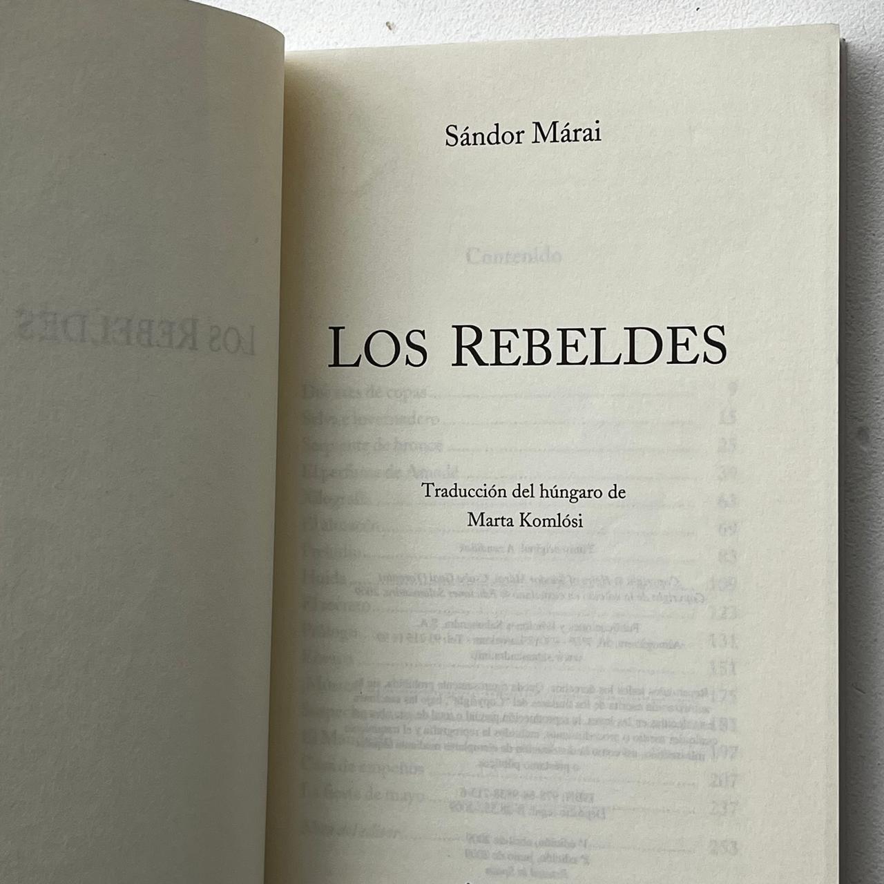 Los rebeldes - Sándor Márai - Salamandra - Tapa Blanda - Libro Usado