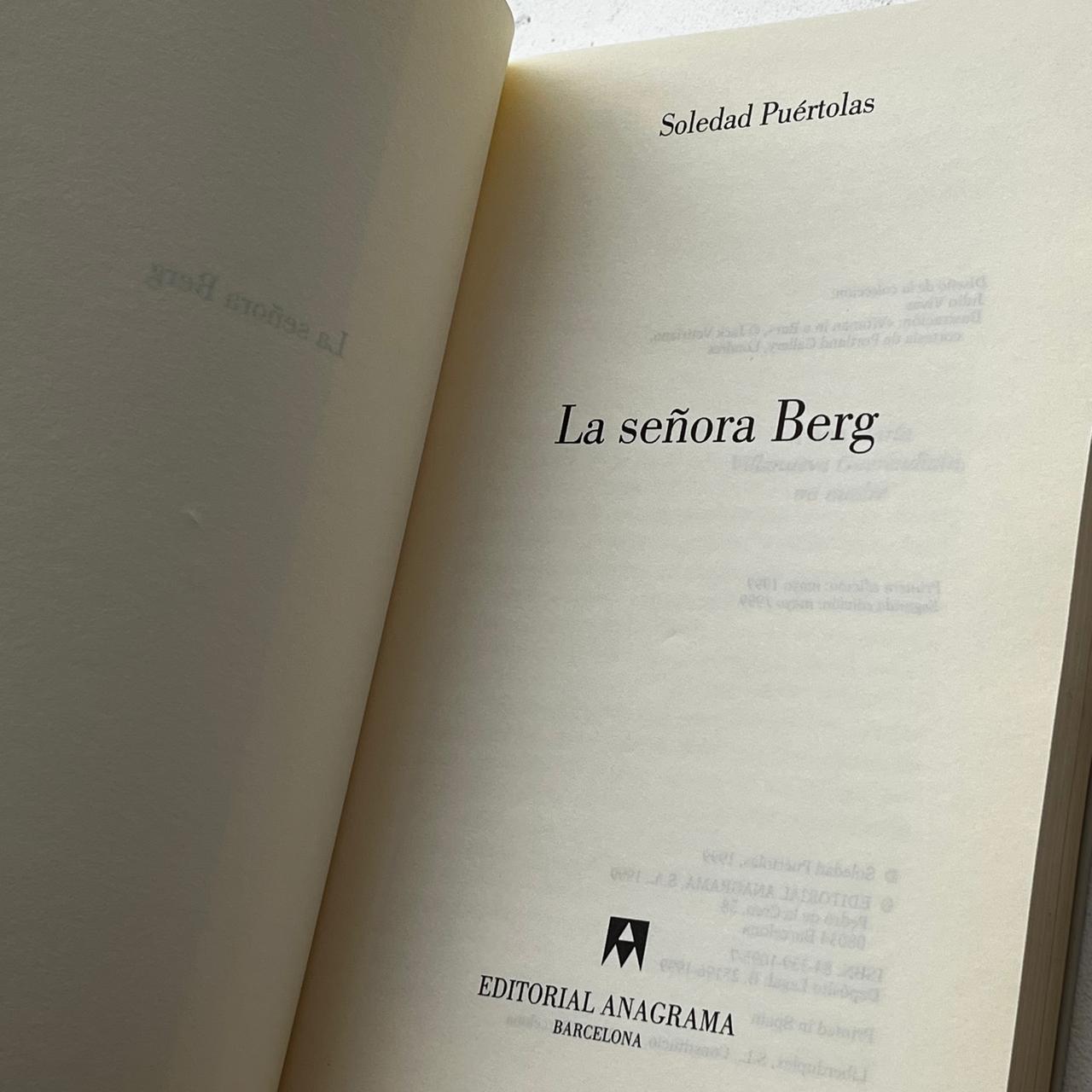 La señora Berg – Soledad Puértolas - Anagrama - Libro Usado