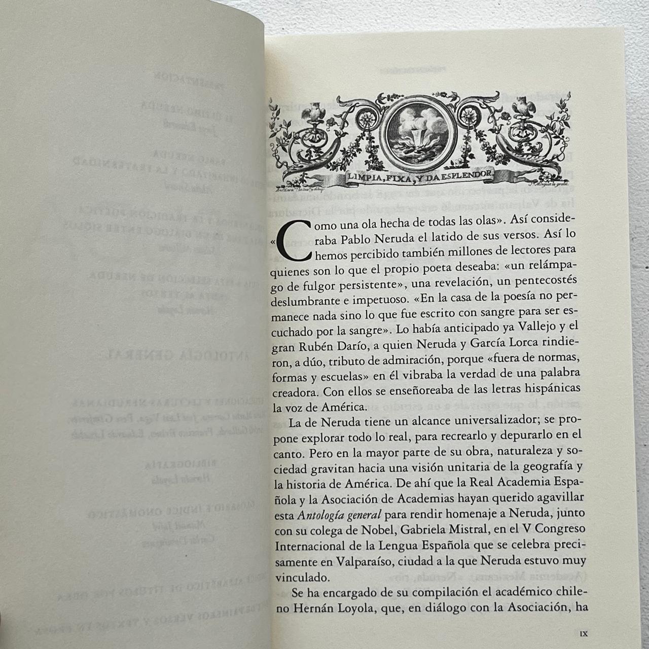 Antología General - Pablo Neruda - Alfaguara - Tapa Dura - Libro Usado