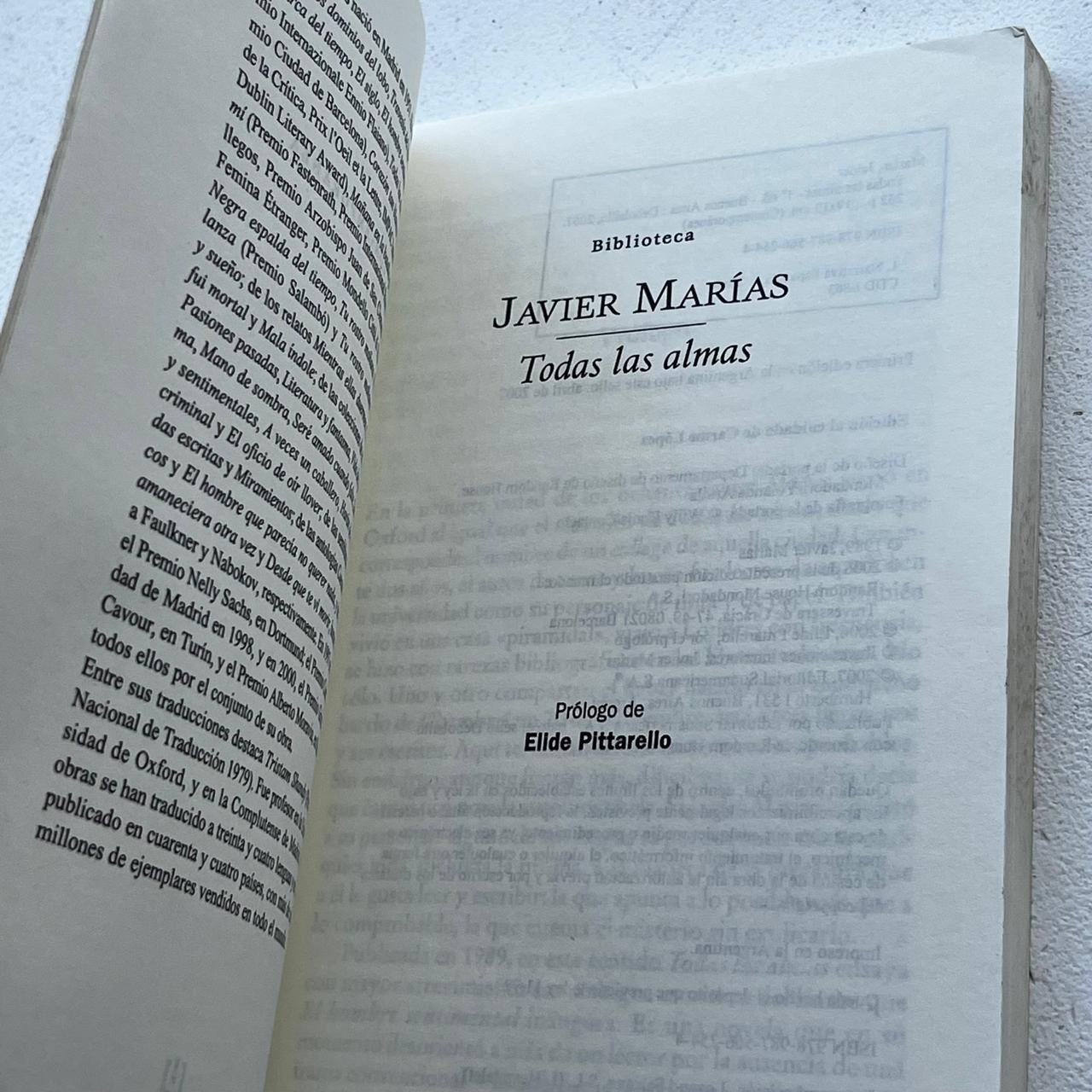 Todas las almas - Javier Marías - DeBolsillo - Libro Usado
