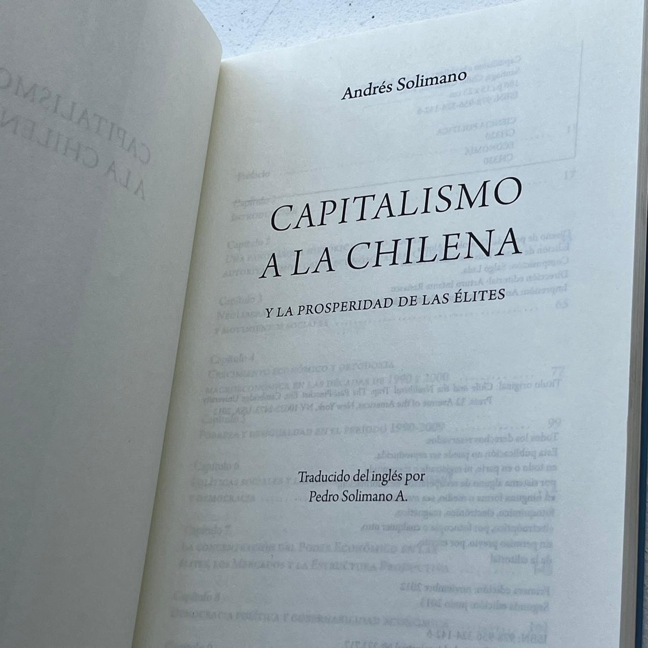 Capitalismo a la chilena - Andrés Solimano - Editorial Catalonia - Libro Usado