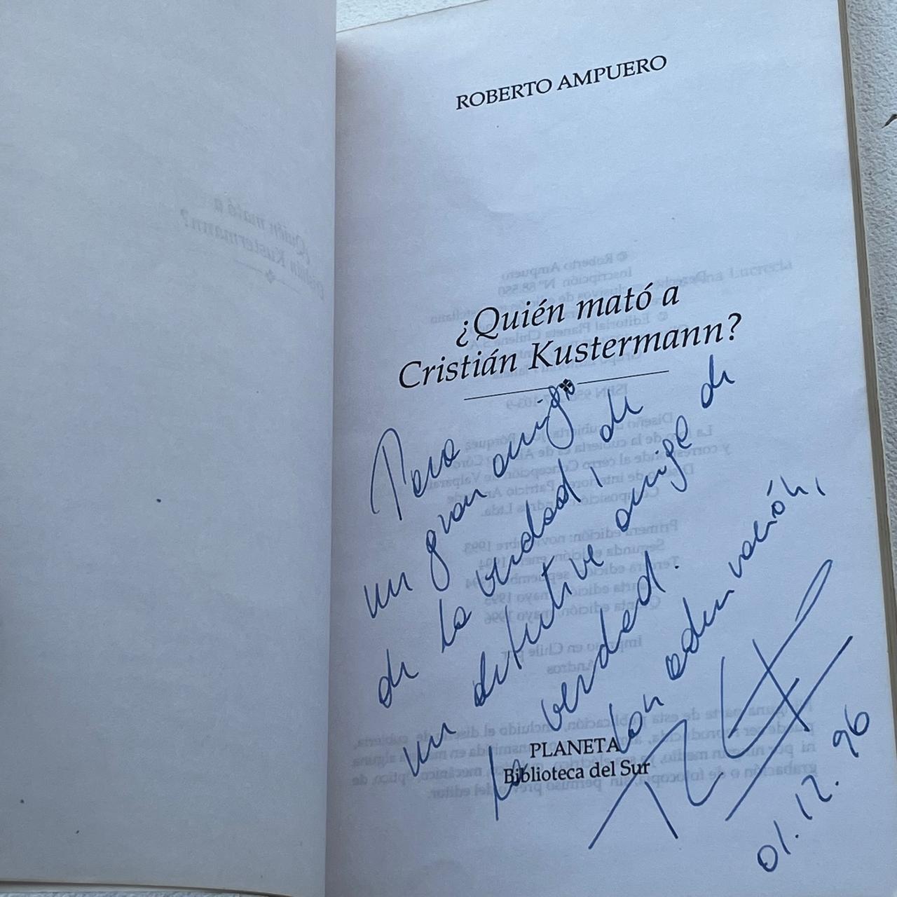 ¿Quién mató a Cristián Kunstermann? - Roberto Ampuero - Planeta - Libro Usado