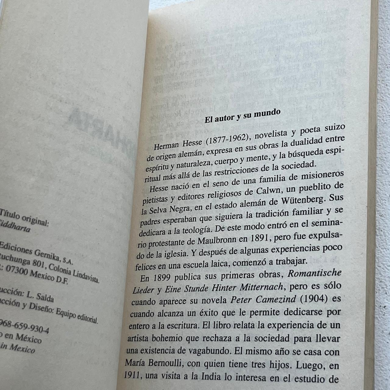 Siddharta - Hermann Hesse - Publimex - Tapa Blanda - Libro Usado