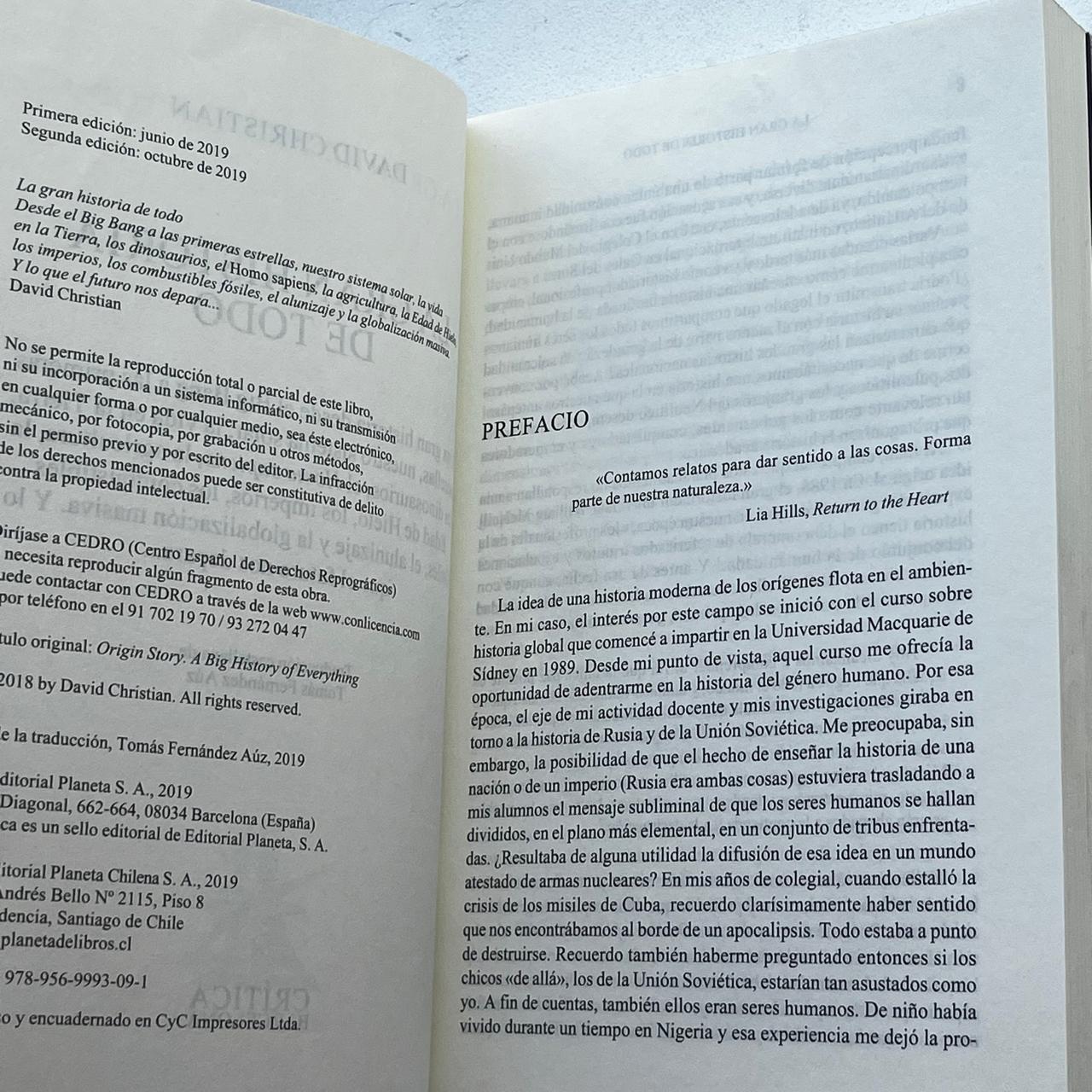 La gran historia de todo - David Christian - Crítica - Libro Usado