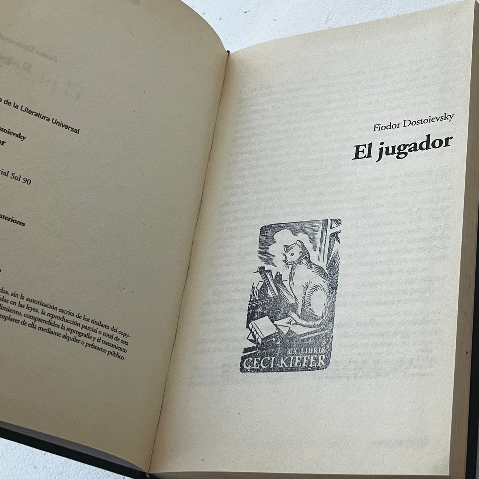 El Jugador - Fiodor Dostoievski - Sol 90 - Libro Usado