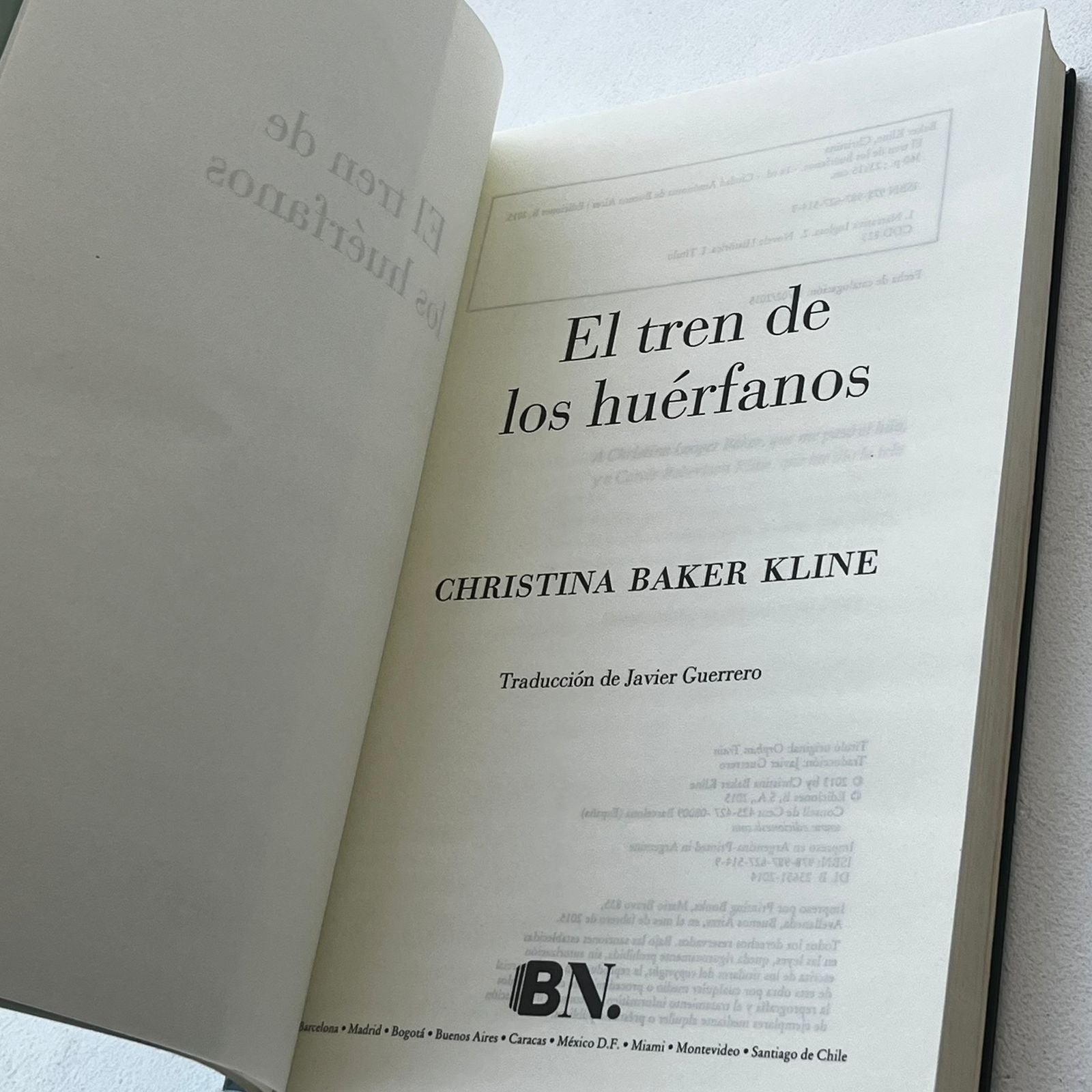 El tren de los huérfanos - Christina Baker Kline - Ediciones B - Libro Usado