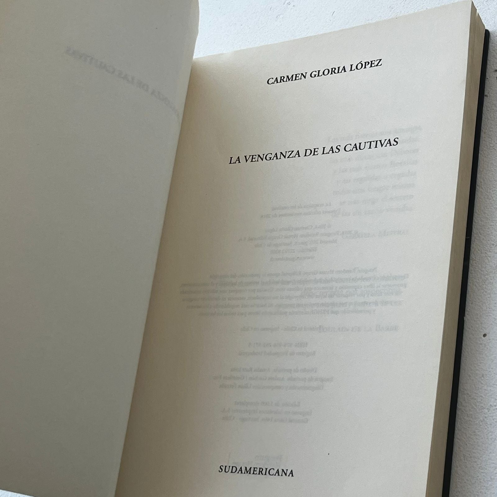 La venganza de las cautivas - Carmen Gloria López - Sudamericana - Libro Usado