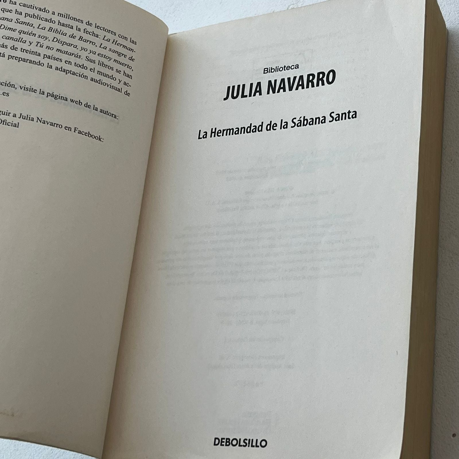 La hermandad de la sábana Santa  - Julia Navarro - DeBolsillo - Libro Usado
