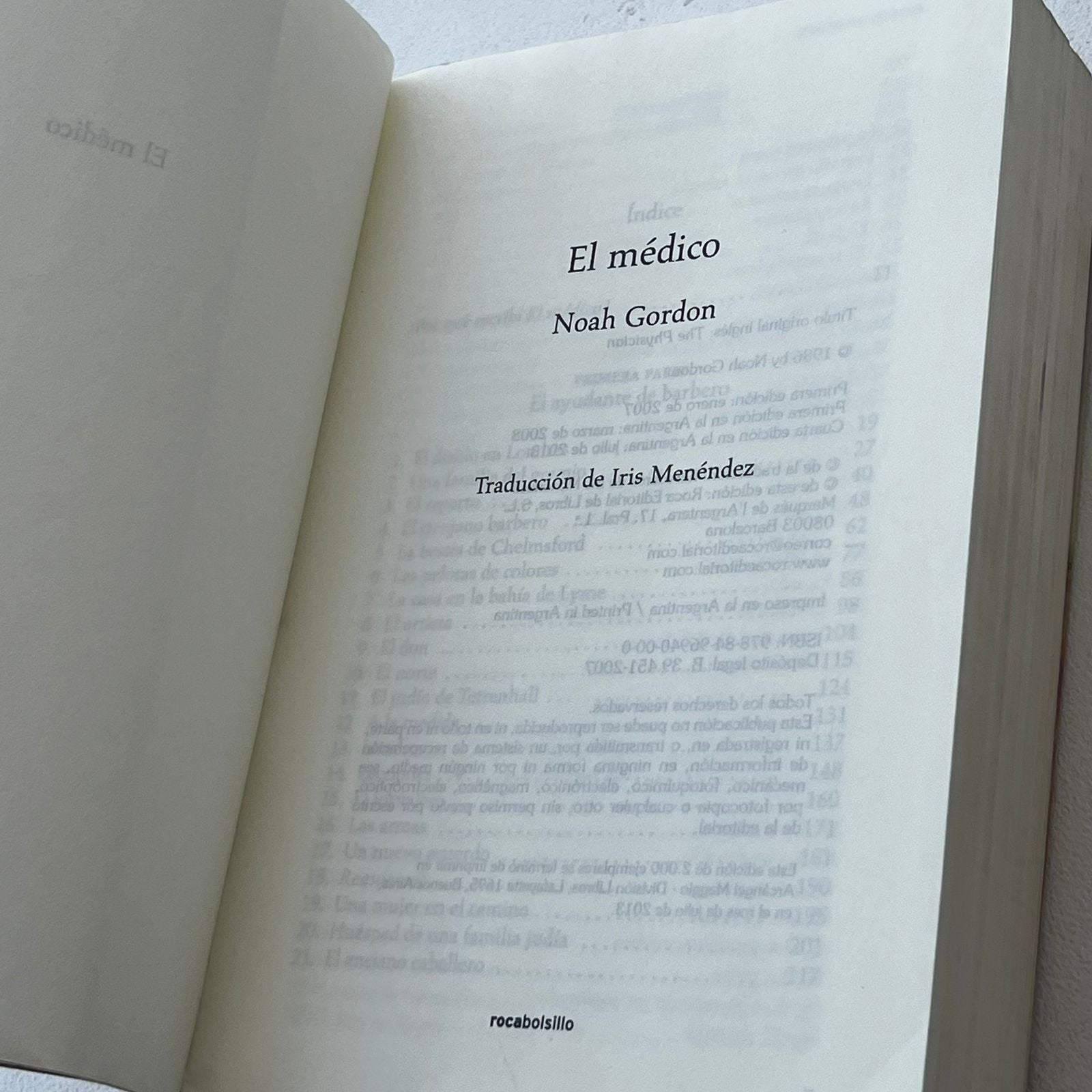 El médico - Noah Gordon - Rocabolsillo - Libro Usado