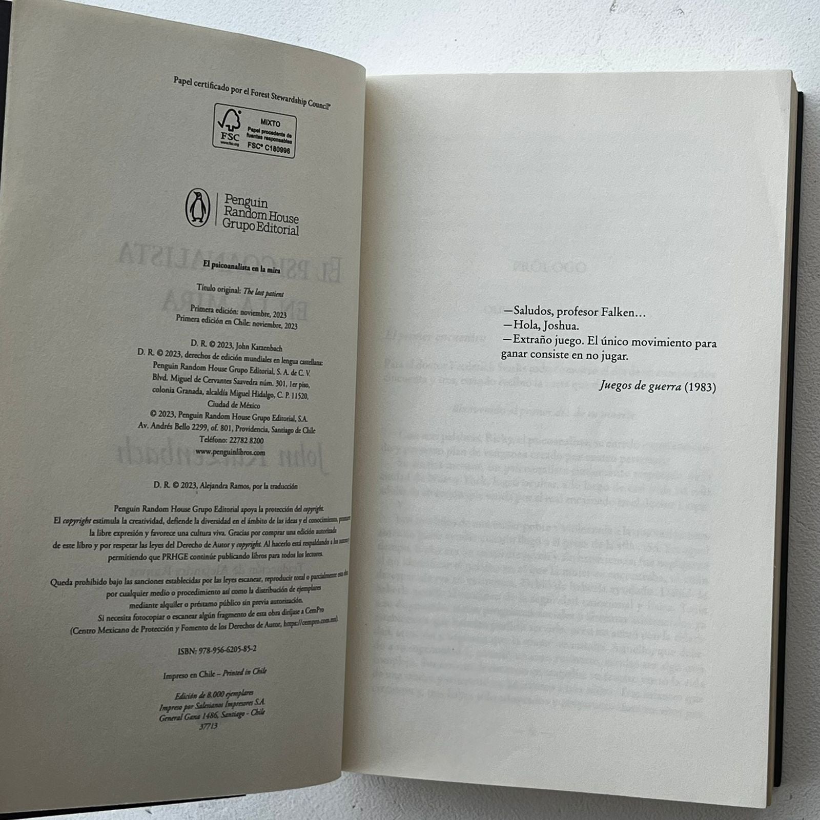 El Psicoanalista en la mira - John Katzenbach - Ediciones B - Libro Usado